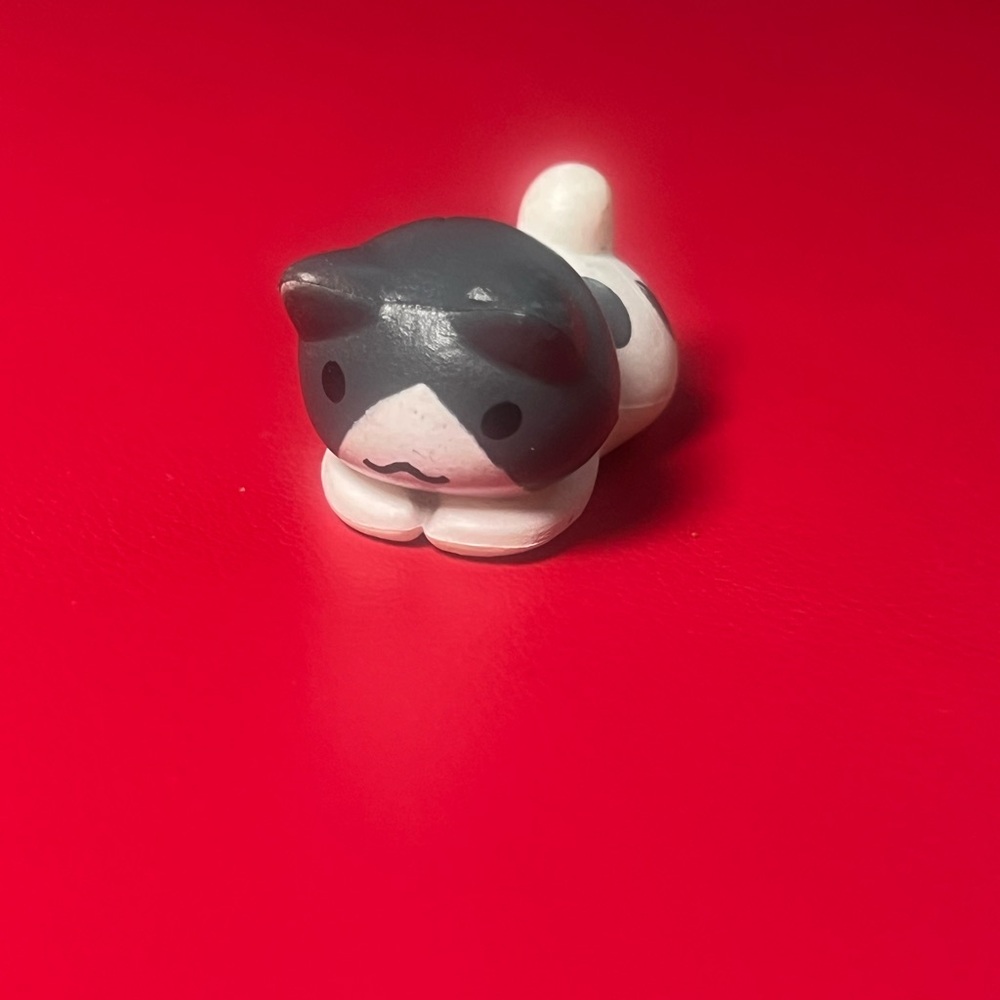 Gray and White Cat Mini Figurine